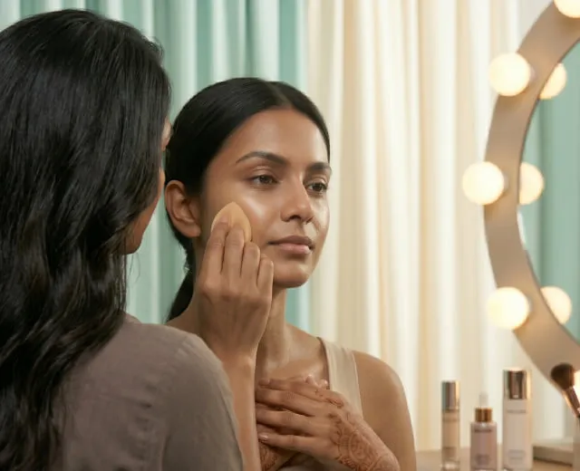 HD makeup application at Megha Makeover & Beauty Salon, Ahmedabad